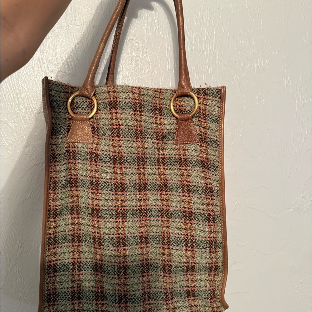 Missoni Light Brown Leather Tweed Purse